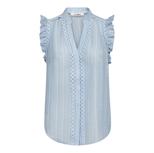 Co'Couture ReggieCC Frill Top , Lys Blå